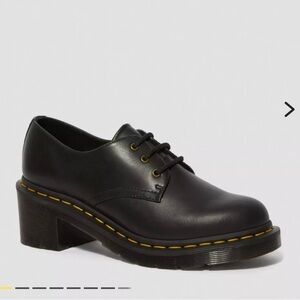 Dr. Martens Black Leather Women's Amory Heeled Oxfords